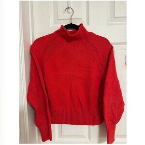 H&M Red Chunky Knit Turtleneck Sweater Size M Cozy Winter Knit